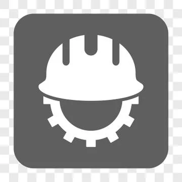 Development Hardhat Rounded Square Button Illustrazione stock
