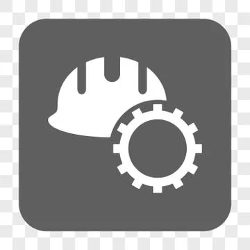 Development Hardhat Rounded Square Button Illustrazione stock