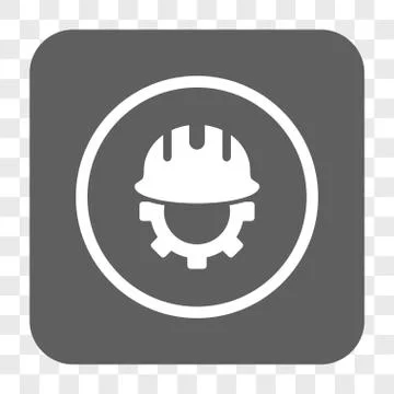 Development Hardhat Rounded Square Button 스톡 일러스트