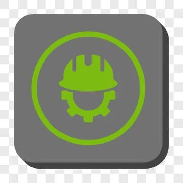 Development Hardhat Rounded Square Button Illustrazione stock