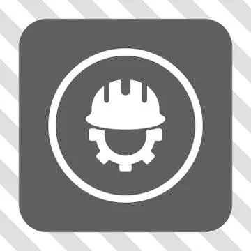 Development Hardhat Rounded Square Button 스톡 일러스트