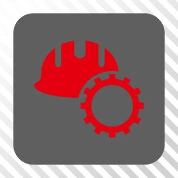 Development Hardhat Rounded Square Button 스톡 일러스트