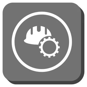 Development Hardhat Rounded Square Glyph Icon Illustrazione stock