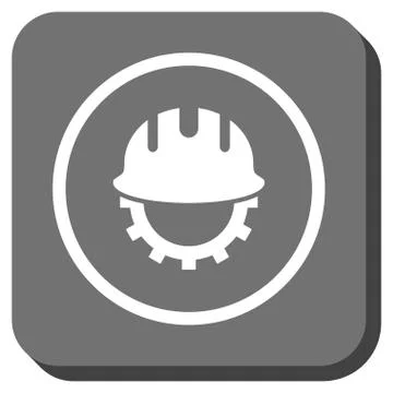Development Hardhat Rounded Square Vector Icon Illustrazione stock