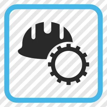 Development Hardhat Vector Icon In a Frame Illustrazione stock