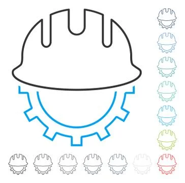 Development Hardhat Vector Stroke Icon Illustrazione stock