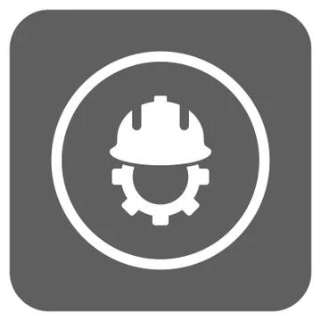 Development Helmet Flat Squared Glyph Icon Stock Illustration