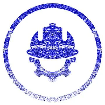 Development Helmet Grunge Textured Icon Stock Illustration