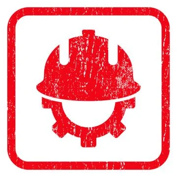 Development Helmet Icon Rubber Stamp Stock Illustration