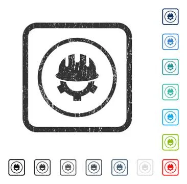 Development Helmet Icon Rubber Watermark Stock Illustration