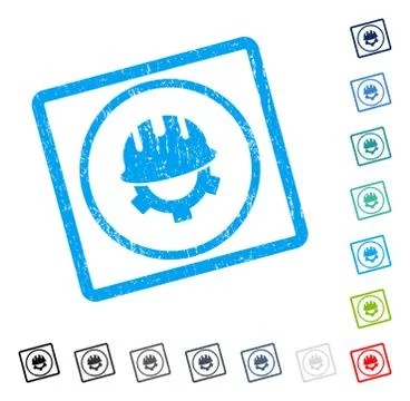 Development Helmet Icon Rubber Watermark 스톡 일러스트