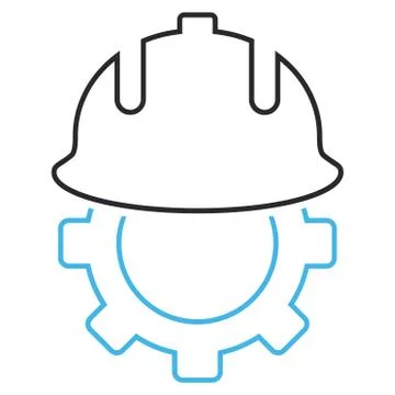 Development Helmet Outline Vector Icon Illustrazione stock