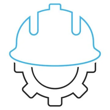 Development Helmet Outline Vector Icon Stock Illustration