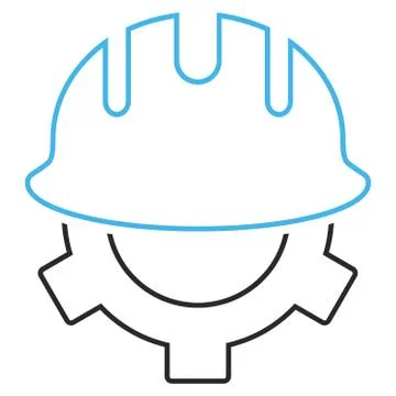 Development Helmet Outline Vector Icon Illustrazione stock