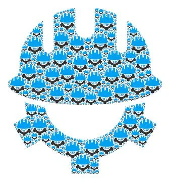 Development Helmet Recursion Collage of Itself Icons Stock Illustration