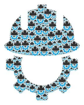 Development Helmet Recursion Composition of Itself Icons Stock Illustration