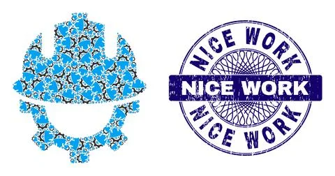 Development Helmet Recursion Mosaic of Development Helmet Items and Textured Stock Illustration