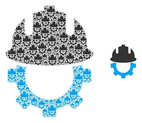 Development Helmet Recursive Icon Collage Stock Illustration