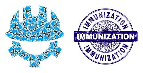 Development Helmet Recursive Mosaic of Development Helmet Icons and Textured Stock Illustration