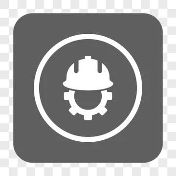 Development Helmet Rounded Square Button Illustrazione stock
