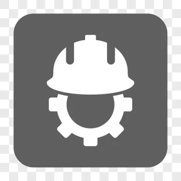 Development Helmet Rounded Square Button Stock Illustration
