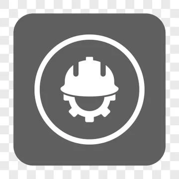 Development Helmet Rounded Square Button Illustrazione stock