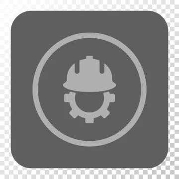 Development Helmet Rounded Square Button Stock Illustration
