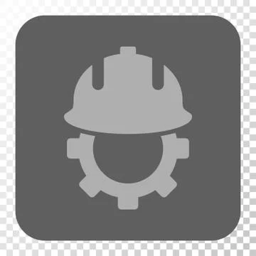 Development Helmet Rounded Square Button Illustrazione stock
