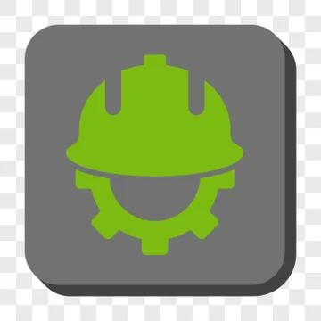 Development Helmet Rounded Square Button Illustrazione stock