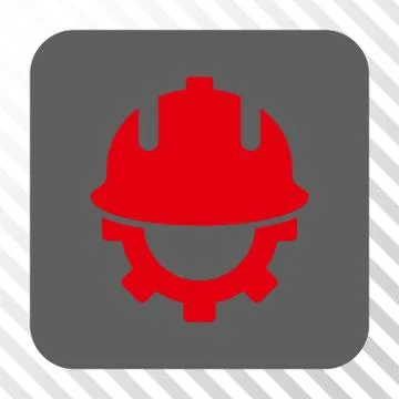 Development Helmet Rounded Square Button Illustrazione stock