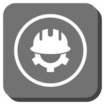 Development Helmet Rounded Square Glyph Icon Stock Illustration