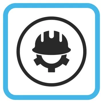 Development Helmet Vector Icon In a Frame Illustrazione stock