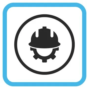 Development Helmet Vector Icon In a Frame Illustrazione stock