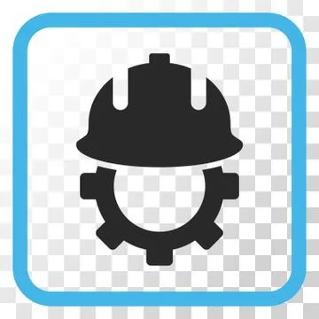 Development Helmet Vector Icon In a Frame Illustrazione stock