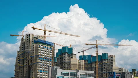 Development of high-rise towers and building. Stock Footage 197304358