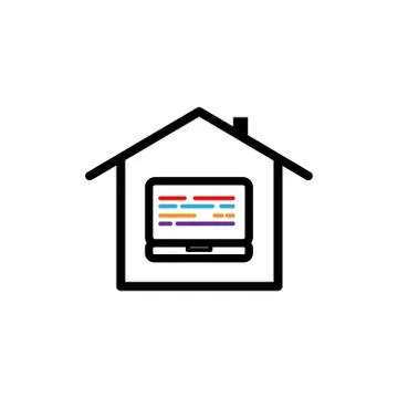 Development at home vector graphic design illustration Stock Illustration