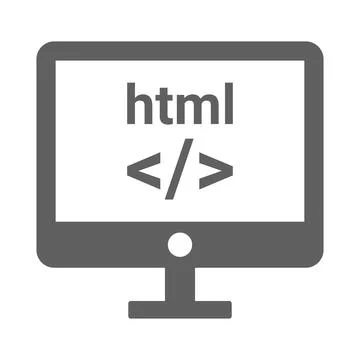 Development, html icon. Gray vector graphics. Illustrazione stock