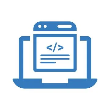 Development, html, webpage icon. Blue color design. Stock-Illustration