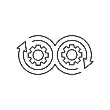 Development icon in flat style. Devops vector illustration on white isolated  Illustrazione stock