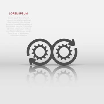 Development icon in flat style. Devops vector illustration on white isolate.. Stock Illustration