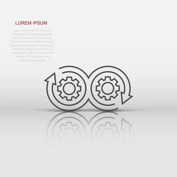 Development icon in flat style. Devops vector illustration on white isolate.. Stock Illustration