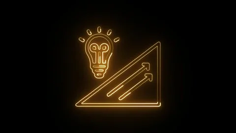 Development Icon Isolated on Black Background, Progress Growth Neon Line An.. Video stock 324126582