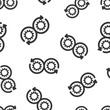 Development icon seamless pattern background. Devops vector illustration on w Stock Illustration
