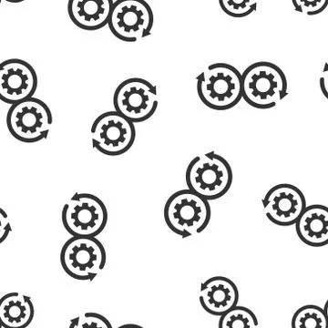 Development icon seamless pattern background. Devops vector illustration on w Illustrazione stock