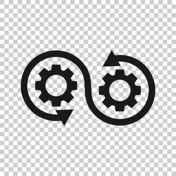 Development icon in transparent style. Devops vector illustration on isolated Stock Illustration