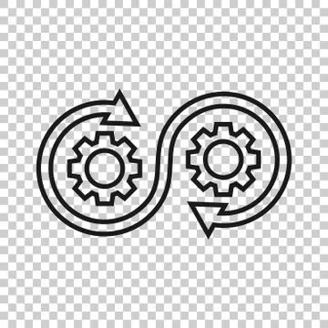 Development icon in transparent style. Devops vector illustration on isolated Stock Illustration