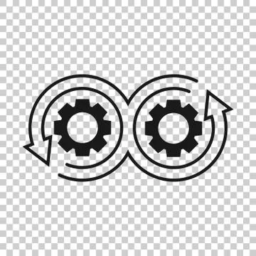 Development icon in transparent style. Devops vector illustration on isolated Illustrazione stock