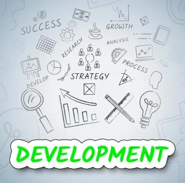 Development Icons Means Growth Progress And Evolution Stock Illustration