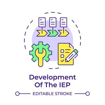 Development of iep multi color concept icon Illustrazione stock