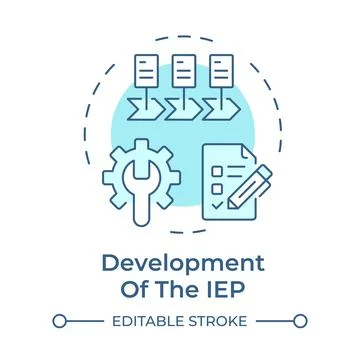 Development of iep soft blue concept icon Illustrazione stock